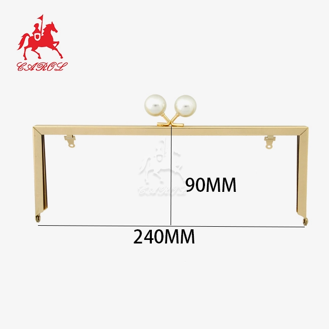 rectangular pearl kiss lock purse bag frame