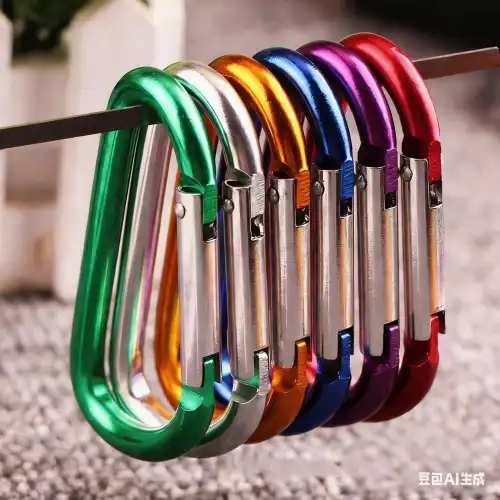D-shaped carabiner hook