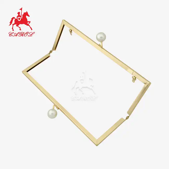 Rectangular Pearl Kiss Lock Purse Bag Frame 0015E