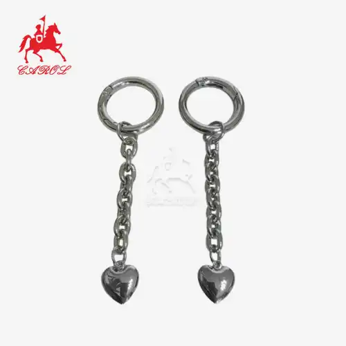 Heart Metal Chain With O Spring Ring Heart Metal Chain With O Spring Ring