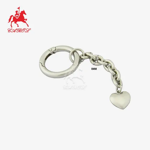 Heart Metal Chain With O Spring Ring Heart Metal Chain With O Spring Ring