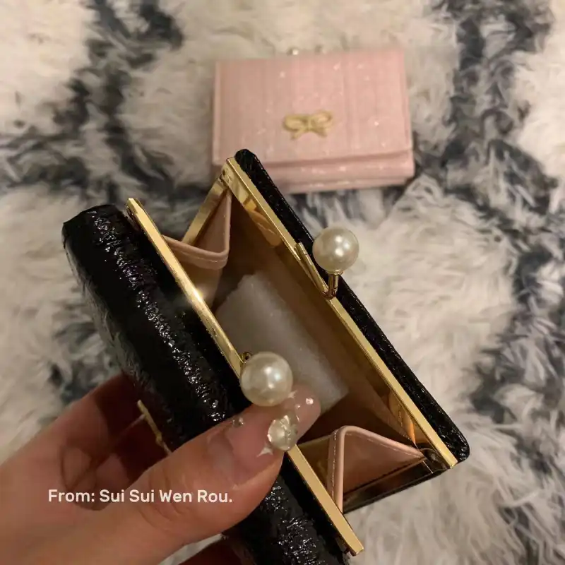 rectangle pearl kiss lock purse bag frame 