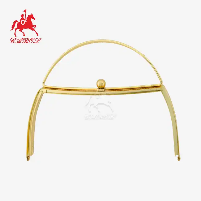 What is the metal clasp purse frame with handle made of?