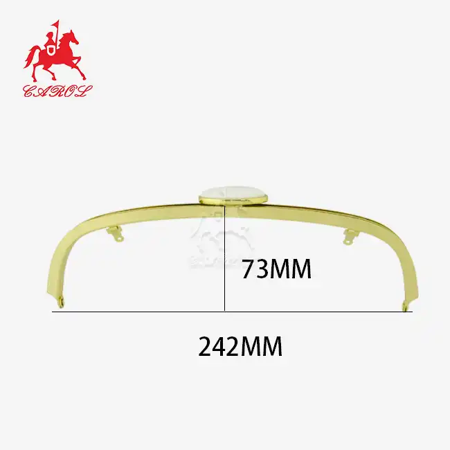 8 inch Metal Purse Frame with Embossed Arch Handle Kiss Clasp Lock Frame for DIY Craft Purse Bag Clutch Making 